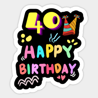 40 Year Old Gifts Crew 40th Birthday Party diamond Sticker